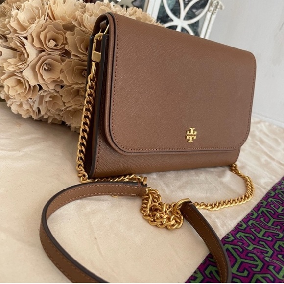 New tory burch Emerson chain wallet crossbody in moose color - Picture 9 of 12